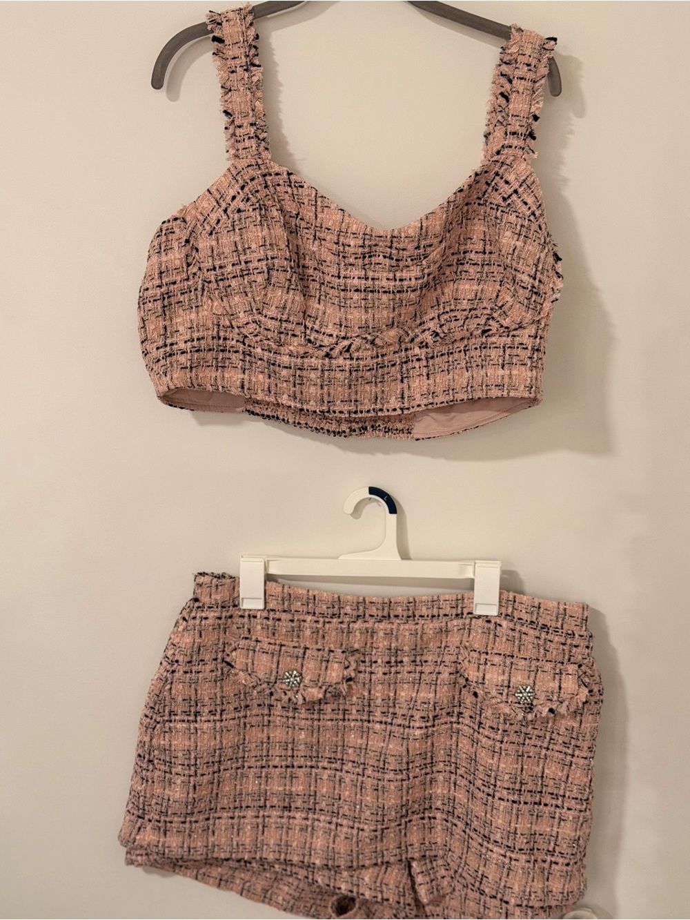 wild fable Pink Tweed Two-Piece Skort Set